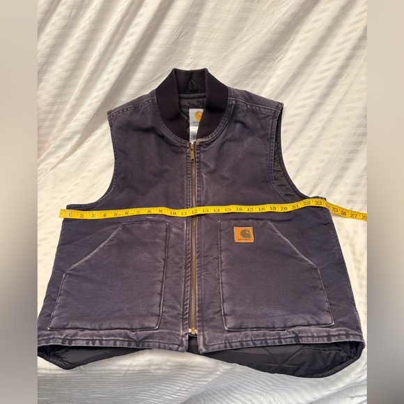 Vintage Carhartt Vest Mens Size Large V52 MDT Navy Blue Faded Zip Up RARE - Picture 9 of 16